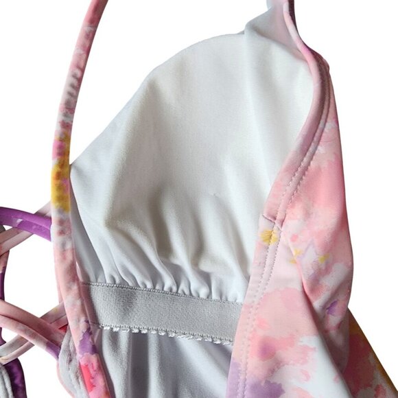 Jessica Simpson Floral One-Piece Swimsuit With Crisscross Back Straps Medium - Picture 4 of 8